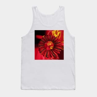 mobius ring red and gold hibiscus flower Tank Top